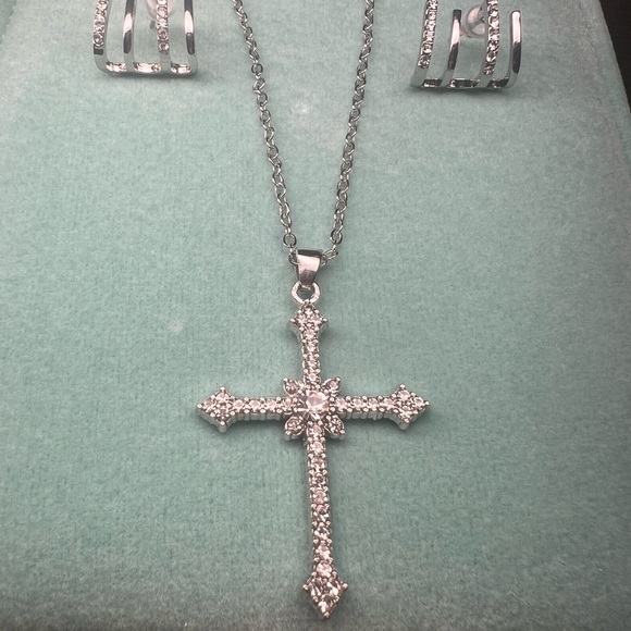 Cross Necklace & Earrings Set - Picture 3 of 6
